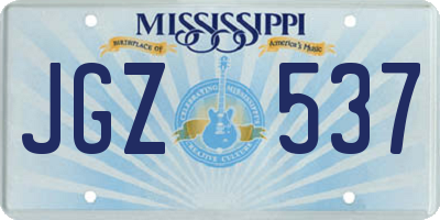MS license plate JGZ537
