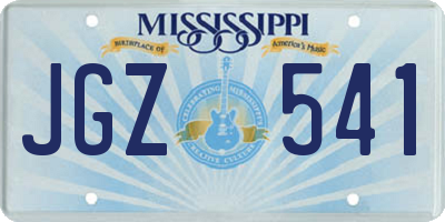 MS license plate JGZ541