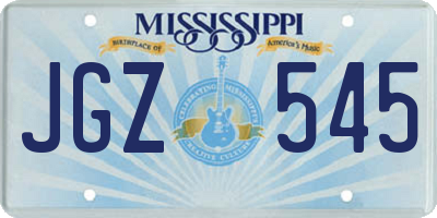 MS license plate JGZ545