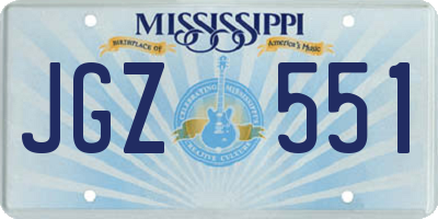 MS license plate JGZ551