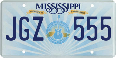MS license plate JGZ555