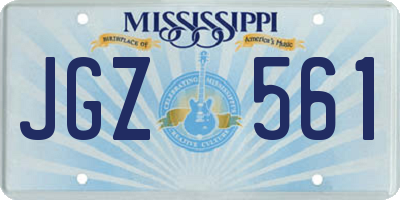 MS license plate JGZ561