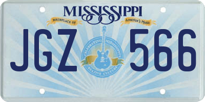 MS license plate JGZ566