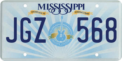 MS license plate JGZ568