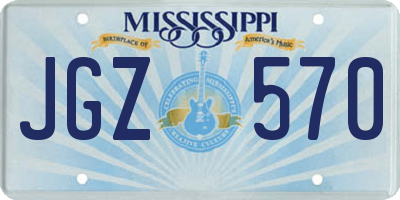MS license plate JGZ570