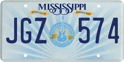 MS license plate JGZ574
