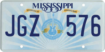 MS license plate JGZ576