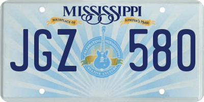 MS license plate JGZ580
