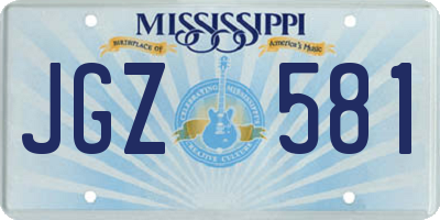 MS license plate JGZ581
