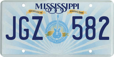 MS license plate JGZ582