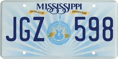 MS license plate JGZ598