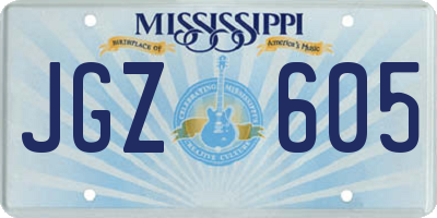 MS license plate JGZ605