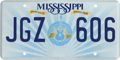 MS license plate JGZ606