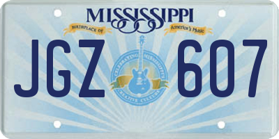 MS license plate JGZ607