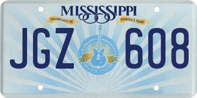 MS license plate JGZ608