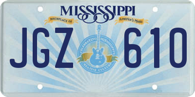 MS license plate JGZ610