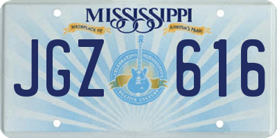 MS license plate JGZ616