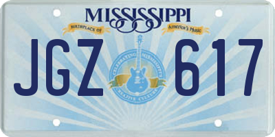 MS license plate JGZ617