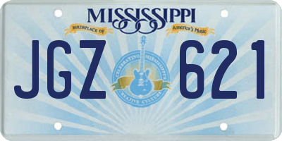 MS license plate JGZ621