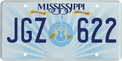 MS license plate JGZ622