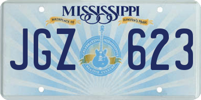 MS license plate JGZ623