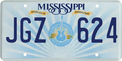 MS license plate JGZ624