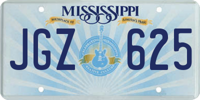 MS license plate JGZ625