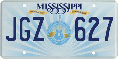 MS license plate JGZ627