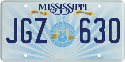 MS license plate JGZ630