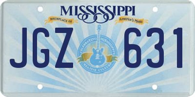 MS license plate JGZ631