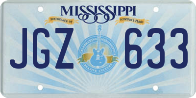 MS license plate JGZ633