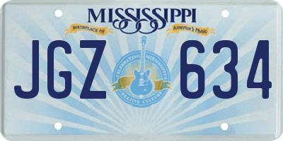 MS license plate JGZ634