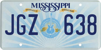 MS license plate JGZ638