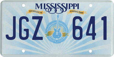 MS license plate JGZ641