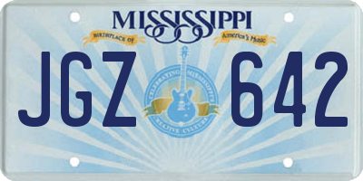 MS license plate JGZ642
