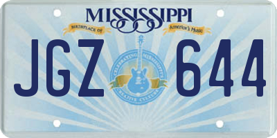 MS license plate JGZ644