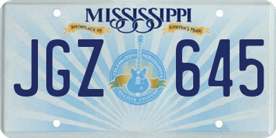MS license plate JGZ645