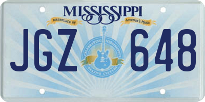 MS license plate JGZ648