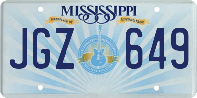 MS license plate JGZ649