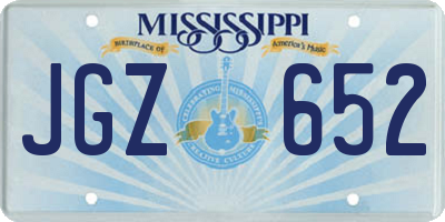 MS license plate JGZ652