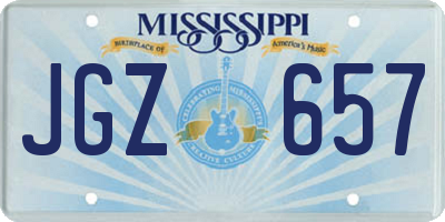 MS license plate JGZ657