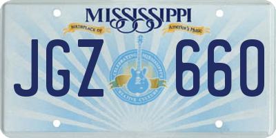 MS license plate JGZ660