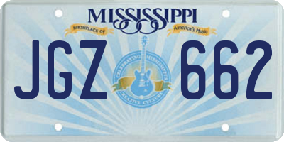 MS license plate JGZ662