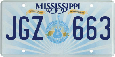 MS license plate JGZ663