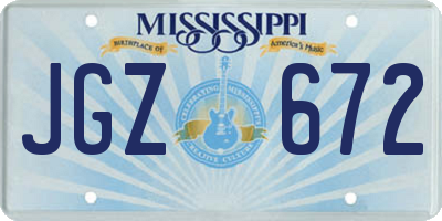 MS license plate JGZ672