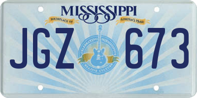 MS license plate JGZ673