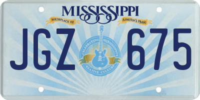 MS license plate JGZ675
