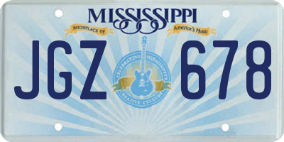 MS license plate JGZ678