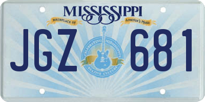 MS license plate JGZ681