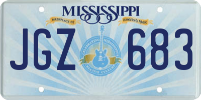 MS license plate JGZ683